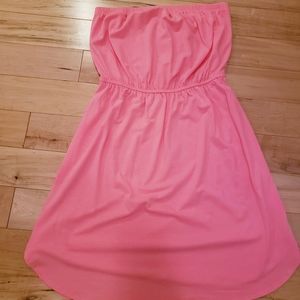 Hot Pink Strapless Dress/Swimsuit Cover up
